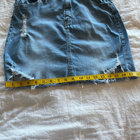 Wax Jeans Los Angeles Shred Denim Mini Skirt - Picture 6 of 6